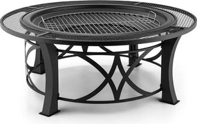 Blumfeldt Ronda, ohnisko, Ø 95 cm, gril, ochrana pred iskrami, oceľ, brunírované