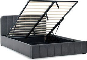 Noela Čalúnená posteľ s úložným priestorom tmavo šedá AVENA 140