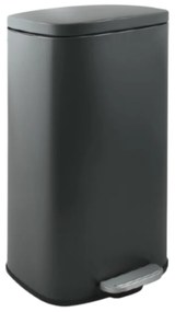 Tmavosivý nášľapný oceľový odpadkový kôš 50 l Akira – Spirella