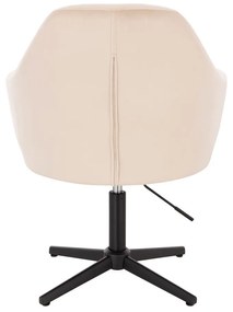 LuxuryForm DESIGN Kreslo ROMA VELUR na čiernom kríži - krémové