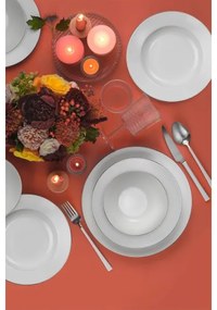 18-dielna jedálenská súprava biela/strieborná/porcelán