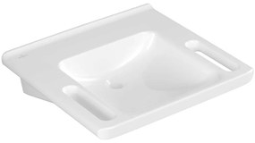 VILLEROY &amp; BOCH ViCare závesné umývadlo bez otvoru, bez prepadu, 600 x 550 mm, biela alpská, s povrchom AntiBac a CeramicPlus, 4A6863T2
