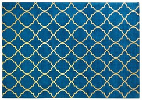 Viskózový koberec 160 x 230 cm Modrý YELKI Beliani