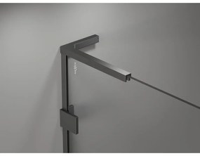 Mexen Lunar, L Duo výklopný sprchový kút 110 x 105 cm, 8mm číre sklo, grafitový profil, 834L-110L-105P-95-00