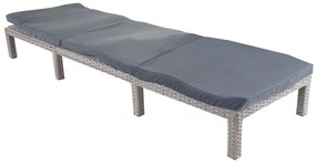 Záhradné lehátko HWC-A51 - vankúše tmavosivé basic 5cm - sivá