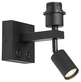 Moderná nástenná lampa čierna so svetlom na čítanie - Brescia