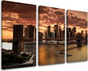 Obraz na stenu 3 dielny MESTO ME005E30 - 60x40 cm