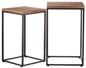 Autronic BONTEC Stojan na kvety - kov, drevená doska, cena za sadu 2 ks Farba: Prírodné