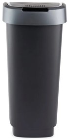 Odpadkový kôš z recyklovaného plastu v strieborno-čiernej farbe 25 l Twist - Rotho