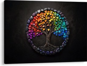 Obraz – Strom plný farebných sŕdc (70x50 cm)