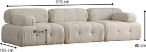 Modulová pohovka Doblo I 315 cm krémová