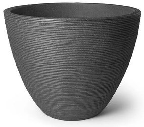 Ryhovaný kvetináč Ø 40 x H 31 cm antracit