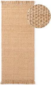 Obojstranný/ručne tkaný jutový behúň v prírodnej farbe 80x300 cm Fjord – Hanse Home