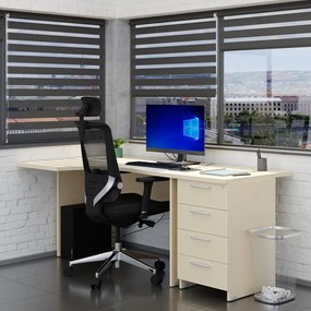 Zostava kancelárskeho nábytku Visio 3, 140 cm, ľavá, javor