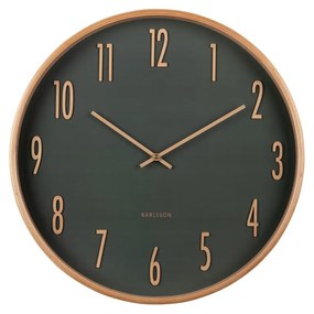 Dizajnové nástenné hodiny Karlsson 5996GR zelené,priemer 40 cm