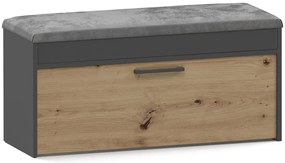 Botník (skrinka na topánky) Puntuable 1 (antracit + dub artisan). Akcia -19%. Vlastná spoľahlivá doprava až k Vám domov. 1132598