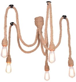 LED Luster na lanku ROPE CASA 5xE27/10W/230V pavúk