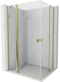 Mexen, Mexen Mist Duo sklápací sprchový kút 105 x 90 cm, transparentný, zlatý - 8A4-105-090-50-00