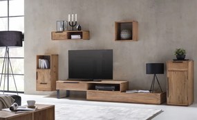 furniture-nabytek.cz - Masívna nástenná skriňa Auckland z akácie, lakovaná, hnedá