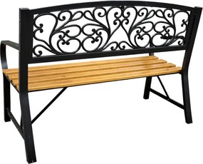 Lean Záhradná drevená lavička s kovovým rámom – 2 miestna