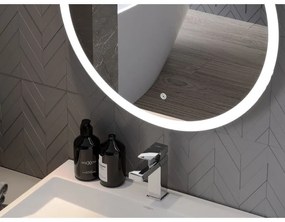 Mexen Oro, okrúhle LED podsvietené kúpeľňové zrkadlo 80 cm, 6000K, vykurovacia podložka proti zahmlievaniu, 9824-080-080-611-00