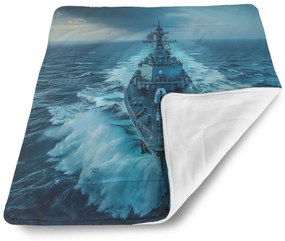 Sablio Deka pre bábätko Vojnová loď prerážajúca oceán - 90x120 cm