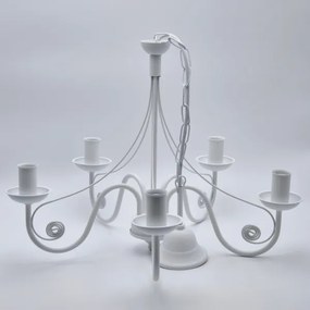 Luster na reťazi DONATO 5xE14/40W/230V biela