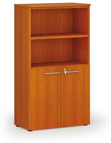 Kombinovaná kancelárska skriňa PRIMO WOOD, dvere na 2 poschodia, 1434 x 800 x 420 mm, čerešňa