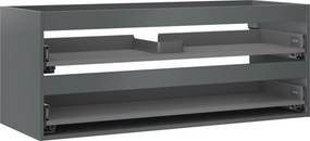 Mexen Box-A, závesná skrinka 120 cm, 2 zásuvky, grafitová matná, 91AX0-1200-470-2-66
