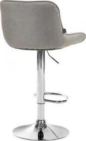 Barová stolička Vonore - látka, chróm rám - Sivo hnedá (Taupe)