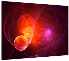 Moderný sklenený obraz ružovej abstrakcie (70x50 cm)