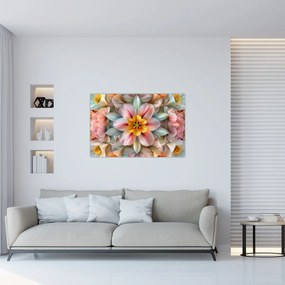 Obraz - Kaleidoskopický kvet (90x60 cm)