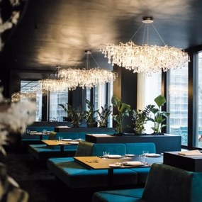 Paul Neuhaus 2031-11 - Luster na lanku ICICLE 15xG9/40W/230V 75x150 cm mosadz