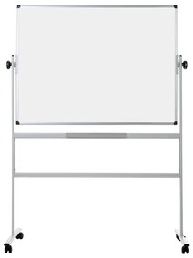Bi-Office Mobilná otočná obojstranná keramická tabuľa, magnetická, biela, 1200 x 900 mm