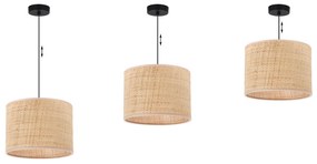 Light Home Závesné svietidlo Rattan, 1x ratanové tienidlo, (fi 20cm), b