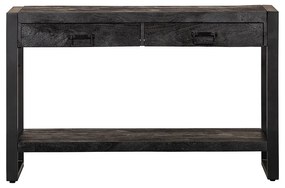 Konzolový stolík z mangového dreva Atlanta Black 2 zásuvky 120 cm Mahom