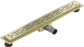 Mexen Flat, lineárny podlahový žľab 60 cm, M01, zlatá matná, 1A20060-15