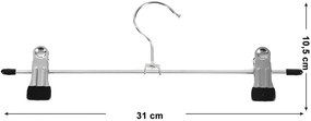 SONGMICS Ramienka na nohavice kovová s klipom 31 cm 20 ks