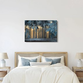 Obraz zasneženého lesa (90x60 cm)