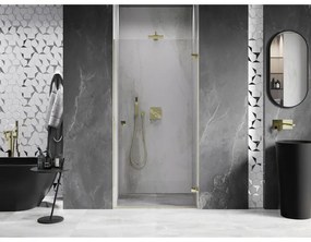 Mexen, Mexen Lunar-B výklopné pravé sprchové dvere 85 cm, transparentné, zlaté - 832-085-000-50-00-P