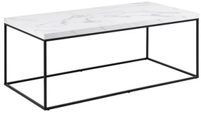 Konferenční stolek Barossa 110 cm bílý mramor/černý