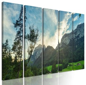5-dielny obraz prekrásna Švajčiarska príroda
