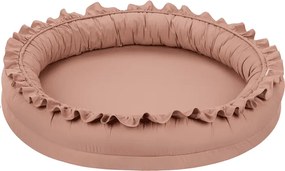 Mini hniezdo pre deti s volánom broskyňová