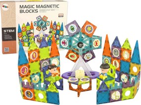 LEAN Toys Magnetické stavebnice 3D – Ruské kolo, 155 dielov