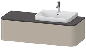 DURAVIT Happy D.2 Plus závesná skrinka pod umývadlo pod dosku (umývadlo vpravo), 1 zásuvka, 1300 x 550 x 354 mm, taupe matná lakovaná, HP4942R6060