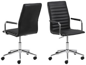 Dizajnová kancelárska stolička Narina, čierna-chrómová