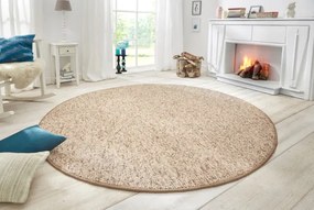 Koberec Hanse Home Wolly béžový / hnedý kruh