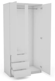 Šatníková skriňa Carlos, biela, 100 cm