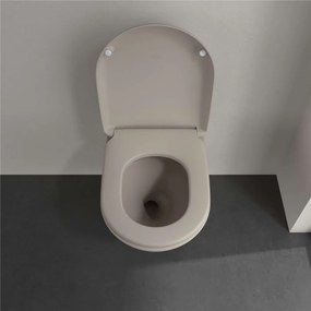 VILLEROY &amp; BOCH Antao závesné WC s TwistFlush, s hlbokým splachovaním bez vnútorného okraja, 370 x 560 mm, Almond, s povrchom CeramicPlus, 4674T0AM