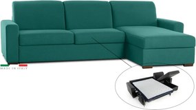 Rohová sedacia súprava na každodenné spanie ONE s rozkladom, pravá, 140, tyrkysová (jazz - 16 azur)